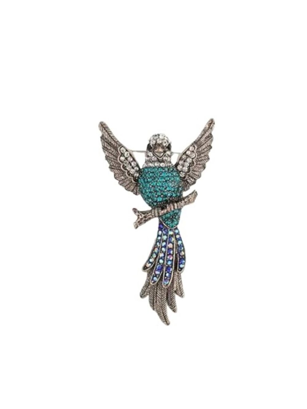 Vintage Rhinestone Hummingbird Brooch for Women Sparkling Crystals Bird Animal